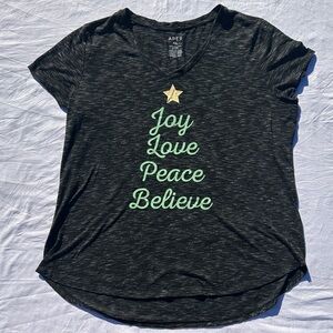 Apt. 9 Charcoal Tee with Mint Text and Gold Star